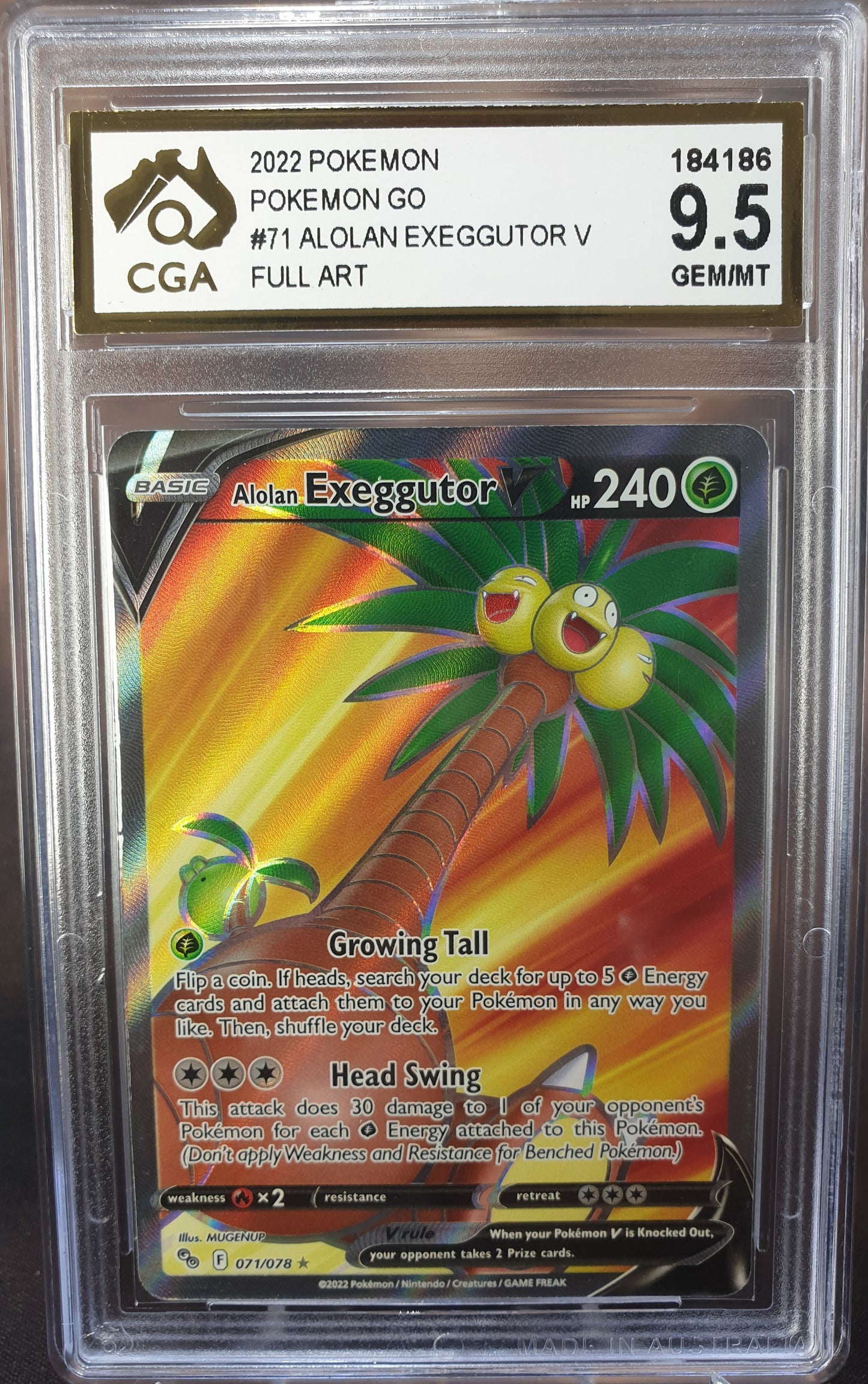 Alolan Exeggutor 071/078 Pokemon Go CGA 9.5 POKEMON GRADED CARD