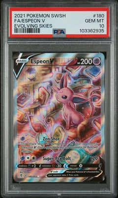 Espeon V 180/203 PSA 10 Evolving Skies Graded Pokemon Card
