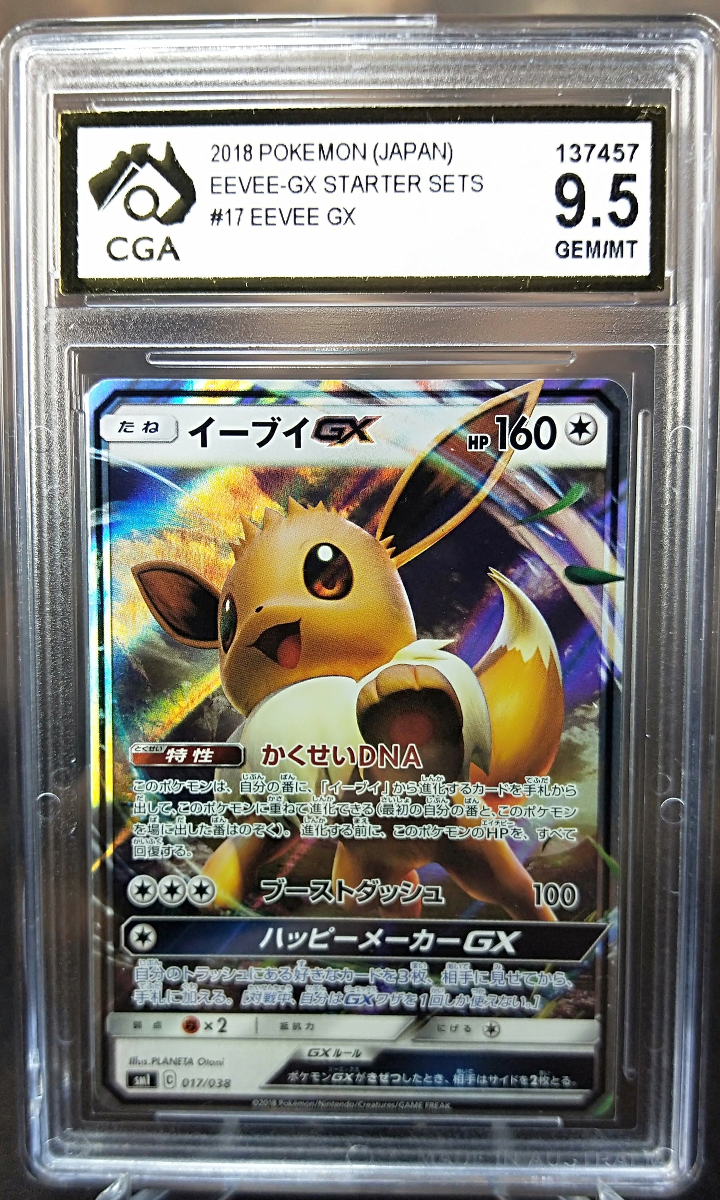 Eevee GX 017/038 CGA 9.5 EEVEE GX Starter Set JAPANESE POKEMON GRADED CARD