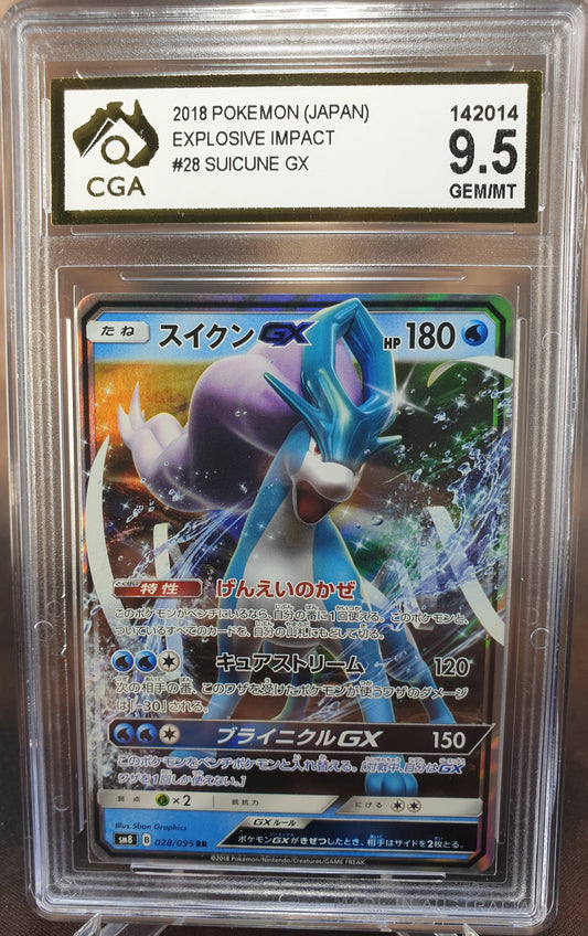 Suicune GX 028/095 HOLO CGA 9.5 Explosive Impact Japanese POKEMON GRADED CARD