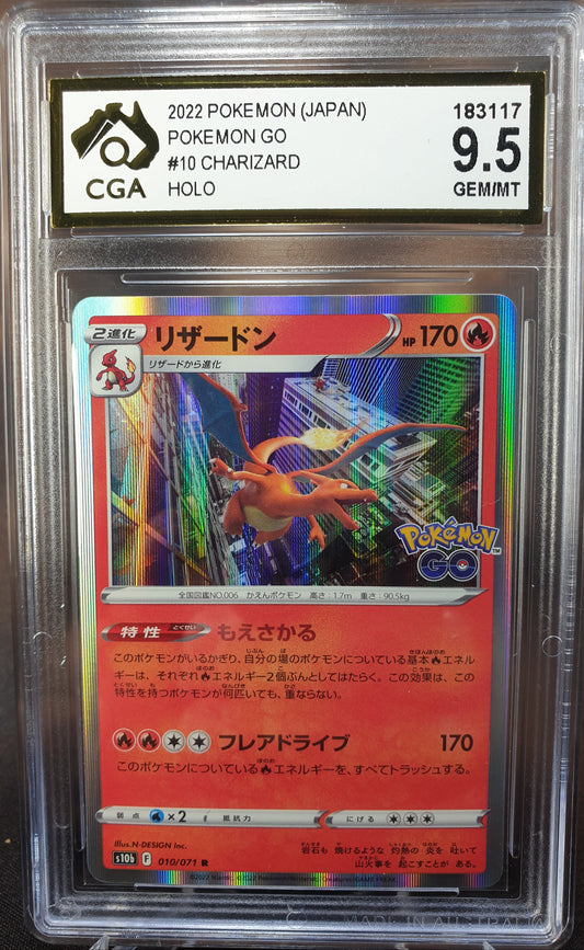 Charizard 010/071 s10b CGA 9.5 Pokemon Go JAPANESE POKEMON GRADED CARD