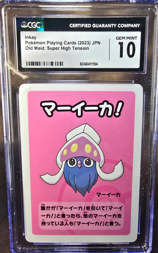 Inkay CGC 10 High Tension / Old Maid Babanuki Pokemon Card Graded