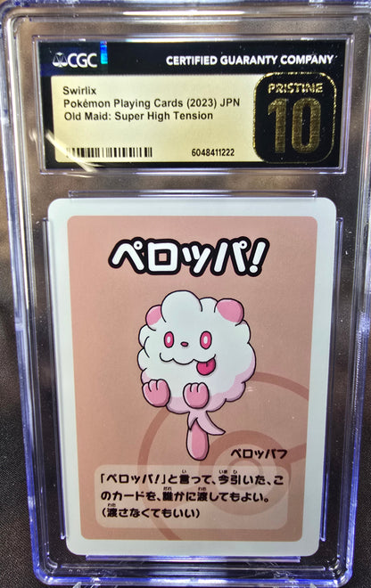 Swirlix CGC 10 Pristine High Tension / Old Maid Babanuki Pokemon Card Graded