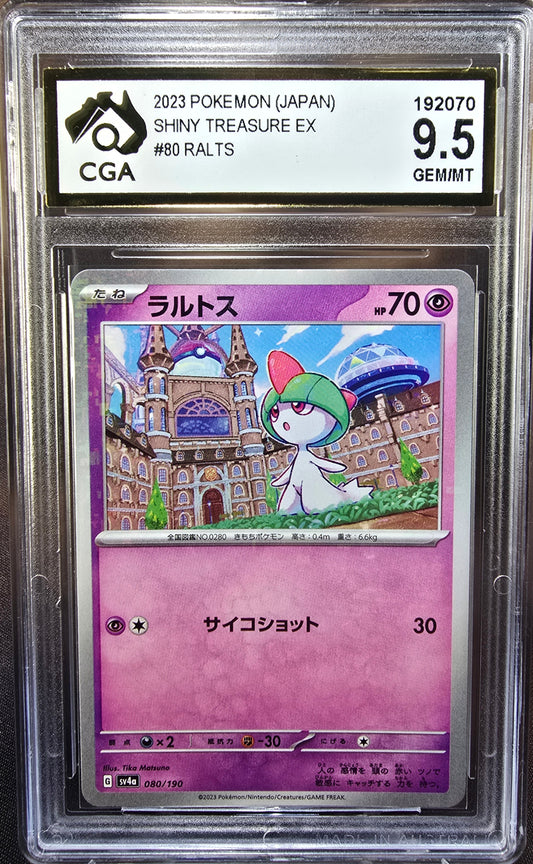 Ralts Reverse Holo 080/190 CGA 9.5	sv4a Pokemon Card Graded Japanese