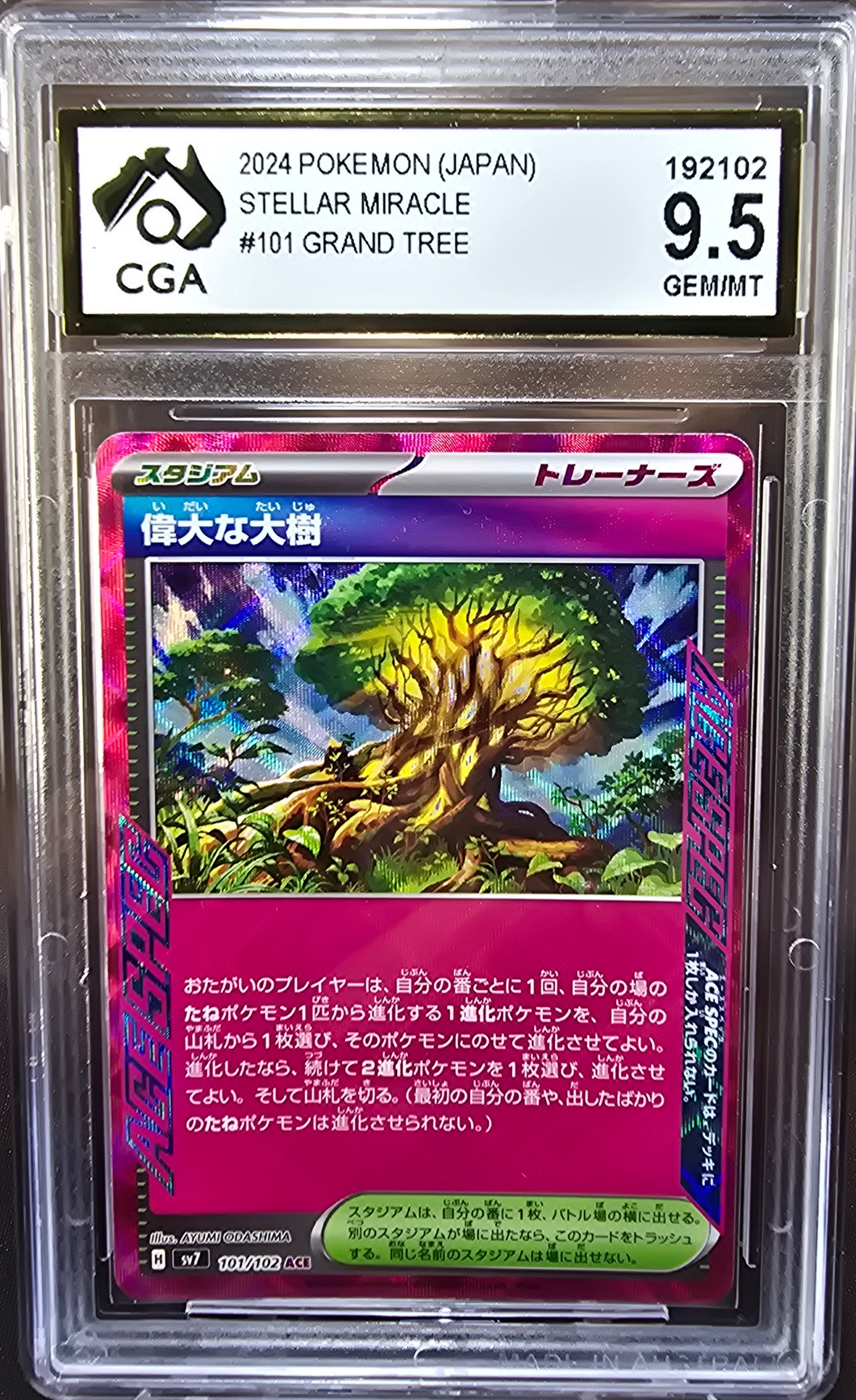 Venerable Tree 101/102 CGA 9.5 sv7 Pokemon Card Graded Japanese COLLECTABLE CLUBHOUSE Venerable Tree 101/102 CGA 9.5 sv7 Pokemon Card Graded Japanese COLLECTABLE CLUBHOUSE