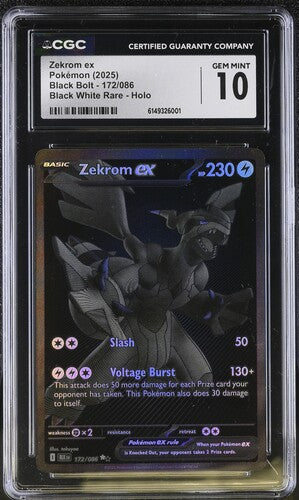 Zekrom ex 172/086 CGC 10 Black Bolt Pokemon Graded Card
